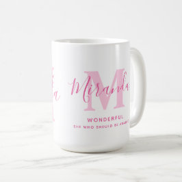 Miranda Name Bedeutung und monogramm rosa Text Kaffeetasse