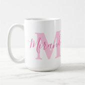 Miranda Name Bedeutung und monogramm rosa Text Kaffeetasse (Links)