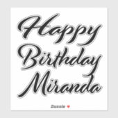 Miranda Name Vorname black Sticker Geburtstag (Blatt)