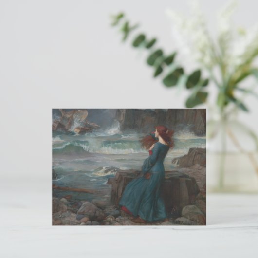 Miranda Tempest John William Waterhouse Art Postkarte (Stehend Vorderseite)