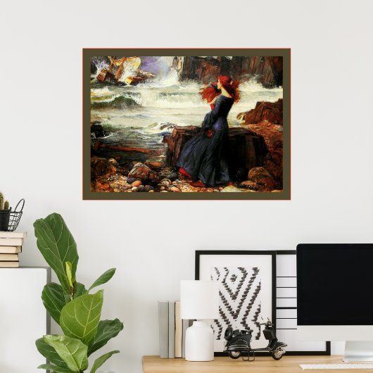 Miranda ~ The Tempest John W. Waterhouse Poster (Heimbüro)