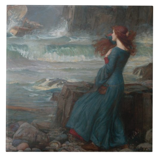 Miranda (von John William Waterhouse) Fliese (Vorderseite)