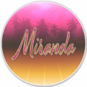 Miranda Vorname Name golden pink Aufkleber Sticker (Vorderseite)