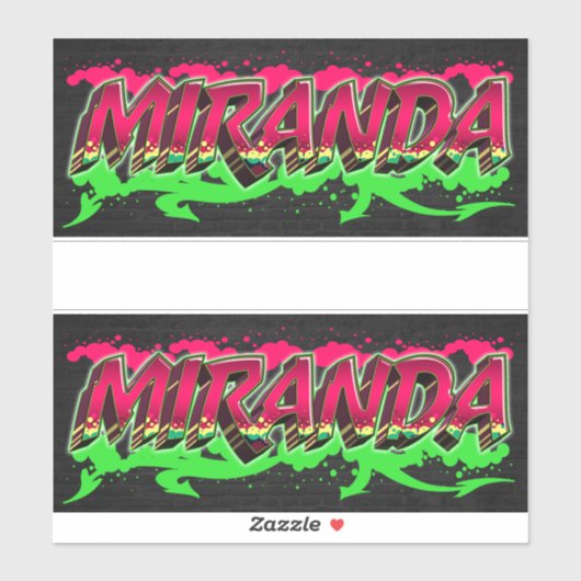 Miranda Vorname Name Graffiti Aufkleber Sticker (Blatt)