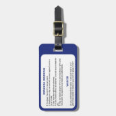 Miranda warnt Polizei-Flag Gepäckanhänger (Vorderseite vertikal)