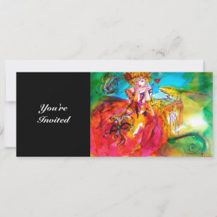 MIRANDOLINA, helle Funken gelb braun rot grün Einladung