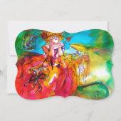 MIRANDOLINA MASQUERADE BALL, gelb-braun, grün Einladung (Vorderseite)