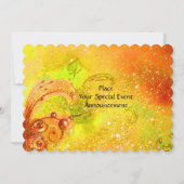 MIRANDOLINA MASQUERADE BALL, gelb-braun, grün Einladung (Rückseite)