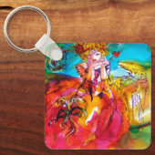 MIRANDOLINA MIT HUND/Venezianischen Masquerade Mas Schlüsselanhänger (Vorderseite)