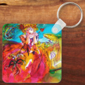 MIRANDOLINA MIT HUND/Venezianischen Masquerade Mas Schlüsselanhänger (Rückseite)