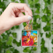 MIRANDOLINA MIT HUND/Venezianischen Masquerade Mas Schlüsselanhänger (Hand)