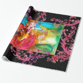 MIRANDOLINA,RED LILA FLORAL WIRBEL GESCHENKPAPIER (Ungerollt)