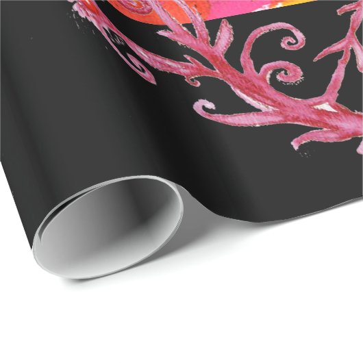 MIRANDOLINA,RED LILA FLORAL WIRBEL GESCHENKPAPIER (Rolleneckpunkt)