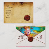 MIRANDOLINA RED WAX SIEGEL Parchment Monogramm Wei Visitenkarte (Vorne/Hinten)