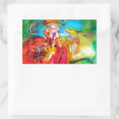 MIRANDOLINA, rosa, fuchsiengelb Rechteckiger Aufkleber (Tasche)