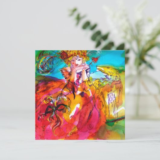 MIRANDOLINA, SWEET 16 MASQUERADE BALL, Herz Einladung (Stehend Vorderseite)