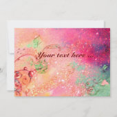 MIRANDOLINA SWEET 16 MASQUERADE BALL, rosa Glitzer Einladung (Rückseite)