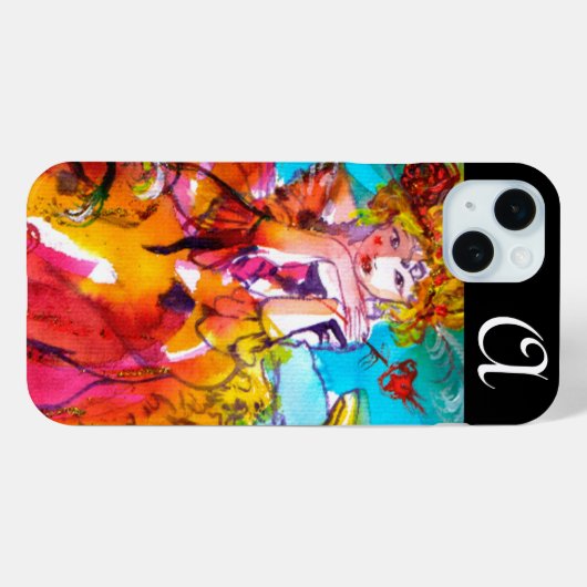 MIRANDOLINA Venezianisch Karneval Masken Monogramm Case-Mate iPhone Hülle (Rückseite (Horizontal))