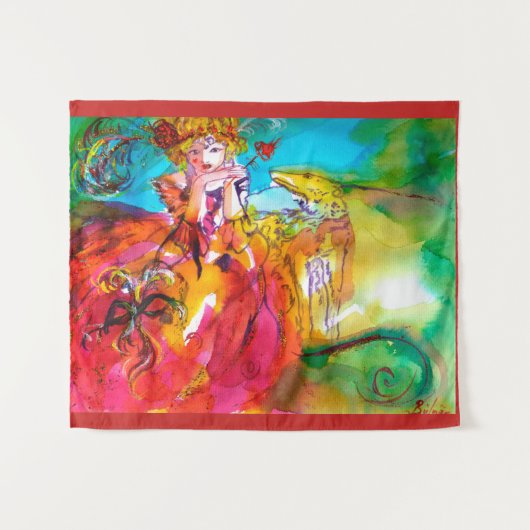 MIRANDOLINA Venezianische Karneval-Masken Wandteppich (Vorderseite (Horizontal))