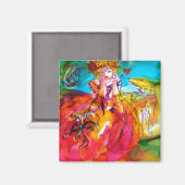 MIRANDOLINA, Venezianische Karnevalsmaske Magnet (Vorderseite/Rückseite)