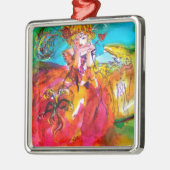 MIRANDOLINA, Venezianische Karnevalsmaske Silbernes Ornament (Links)