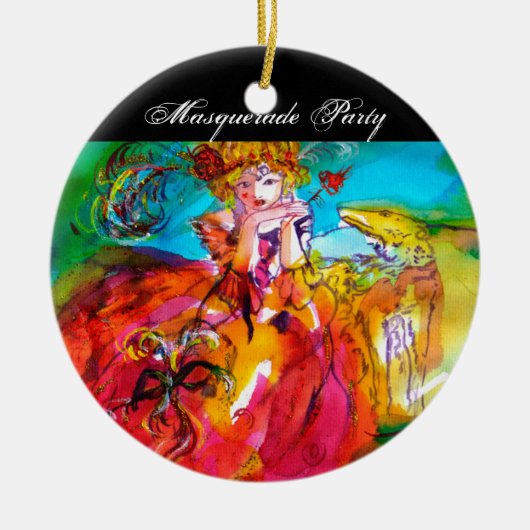 MIRANDOLINA / Venezianische Karnevalsmasken Keramikornament (Vorne)