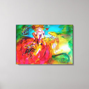 MIRANDOLINA / Venezianische Karnevalsmasken Leinwanddruck