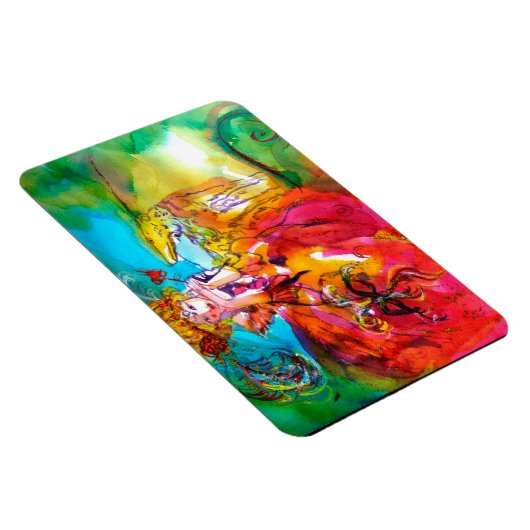 MIRANDOLINA / Venezianische Karnevalsmasken Magnet (Rechte Seite)