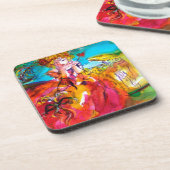 MIRANDOLINA / Venezianische Karnevalsmasken Untersetzer (Linke Seite)