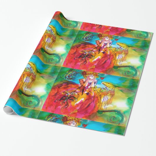 MIRANDOLINA / Venezianisches Masquerade-Party Geschenkpapier (Ungerollt)