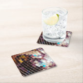 Mirco-Disco-Ball Rechteckiger Pappuntersetzer (Vor Ort)