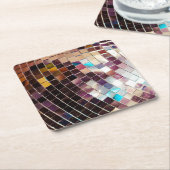 Mirco-Disco-Ball Rechteckiger Pappuntersetzer (angewinkelt)