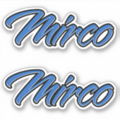 Mirco Name blue Aufkleber Sticker Stickerset (Vorderseite)