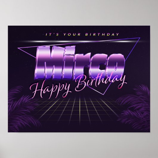 Mirco Name Vorname lila retro Poster Geburtstag (Vorne)