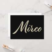 Mirco Name white gold Handwriting Karte (Vorderseite/Rückseite Beispiel)