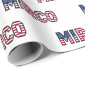 Mirco Vorname Name USA US Geschenkpapier Papier (Rolleneckpunkt)