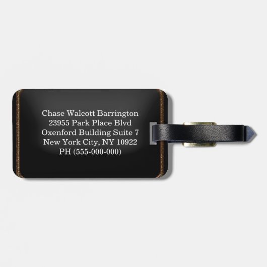 Mirhearst modernes Monogramm Gepäckanhänger (Rückseite horizontal)