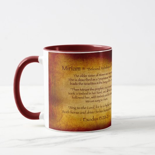 Miriam Hebrew-Tasse (verbrannt) Tasse (Links)