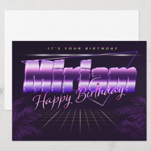 Miriam Name Vorname lila retro Karte Geburtstag