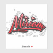 Miriam red Heart Graffiti Aufkleber Sticker (Blatt)