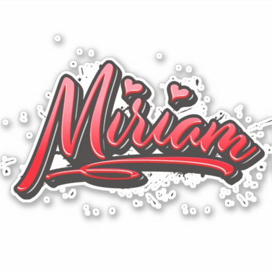 Miriam red Heart Graffiti Aufkleber Sticker (Vorderseite)
