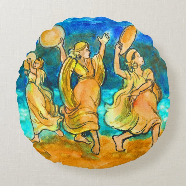 Miriams Lied des Meeres Rundes Kissen (Vorderseite)