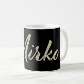 Mirko Name whitegold Tasse Teetasse Kaffeetasse (VorderseiteRechts)