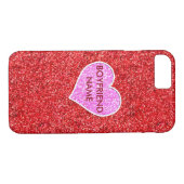 MIRLY PINK HEART RED GLITZER Case-Mate iPhone HÜLLE (Rückseite (Horizontal))