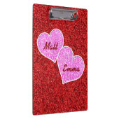 MIRLY PINK HEART RED GLITZER KLEMMBRETT (Rechts)