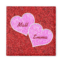 MIRLY PINK HEART RED GLITZER