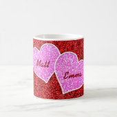 MIRLY PINK HEART RED GLITZER TASSE (Mittel)