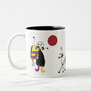 Miro inspirierte Kunst Zweifarbige Tasse