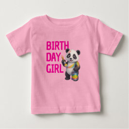 Miro the Dreamer Panda 1st Birthday Girl  Baby T Baby T-shirt