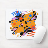 Miro wie Abstrakte Kunst in Senfgelb und Blau Mousepad (Mit Mouse)